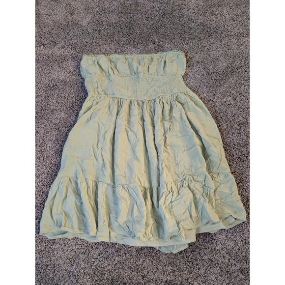 Aeropostale Dresses & Skirts - Aeropostale Womens Sage Green Smocked Strapless Tiered Mini Dress Style 2587 L